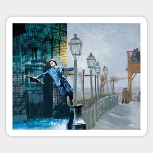 Van Gogh’s Le Moulin de la Galette Terrace and Gene Kelly in Singin’ in the Rain. Sticker